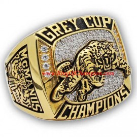 1999 Hamilton Tiger-Cats The 87th Grey Cup Championship Ring, Custom Hamilton Tiger-Cats Champions Ring