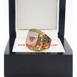 2003 Virginia Tech Hokies Men's Football Insight Bowl College Championship Ring