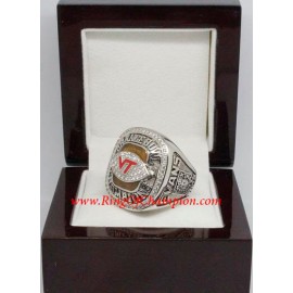 2009 Virginia Tech Hokies Men's Football ACC National Championship Ring, Custom Virginia Tech Hokies Champions Ring