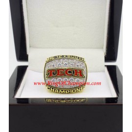 2008 Texas Tech Red Raiders Men's Football Big 12 Championship Ring, Custom Texas Tech Red Raider Champions Ring