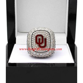 2015 Oklahoma Sooners Men's Football Big 12 Championship Ring, Custom Oklahoma Sooners Champions Ring