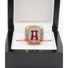 1992 Alabama Crimson Tide Men's Football NCAA National College Championship Ring