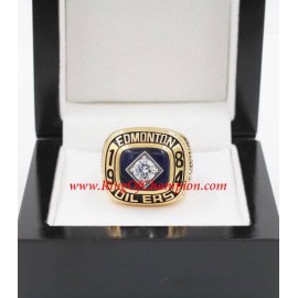 1983 - 1984 Edmonton Oilers Stanley Cup Championship Ring, Custom Edmonton Oilers Champions Ring
